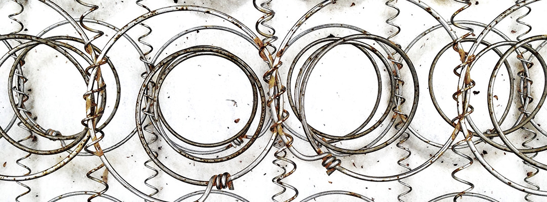 Close up of mattress springs