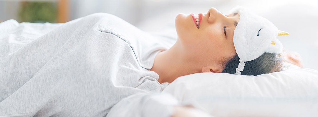 Woman sleep on her back