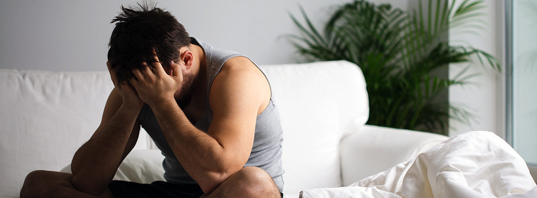 A man having trouble sleeping